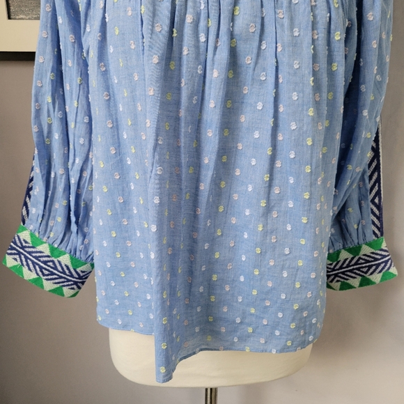 Anthropologie Verb by Pallavi Singhee Rhapsody Embroidered Beaded Boho Blouse XS - Picture 6 of 15